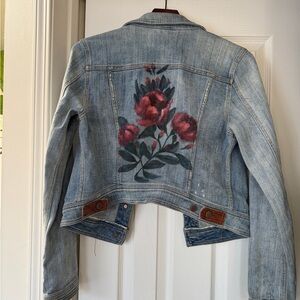 Pilcro Denim Jacket with Red Stitching